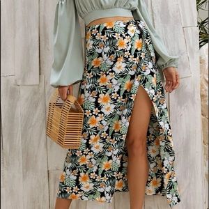 Floral tie wrap skirt